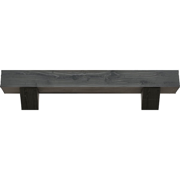 Kit W/ Breckinridge Corbels, Aged Ash, 8H  X 8D X 84W Sandblasted Faux Wood Fireplace ManteL